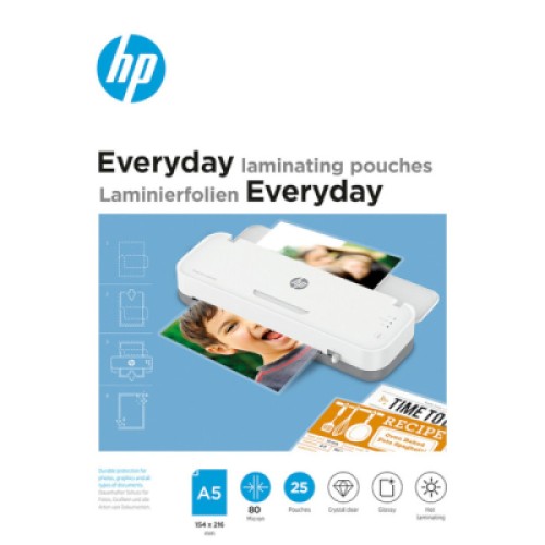 Пленка для ламинирования HP Everyday Laminating Pouches, A5, 80 Mic, 154 x 216, 25 pcs (9155) (838141)