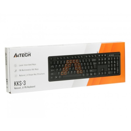 Клавиатура A4Tech KKS-3 USB Black