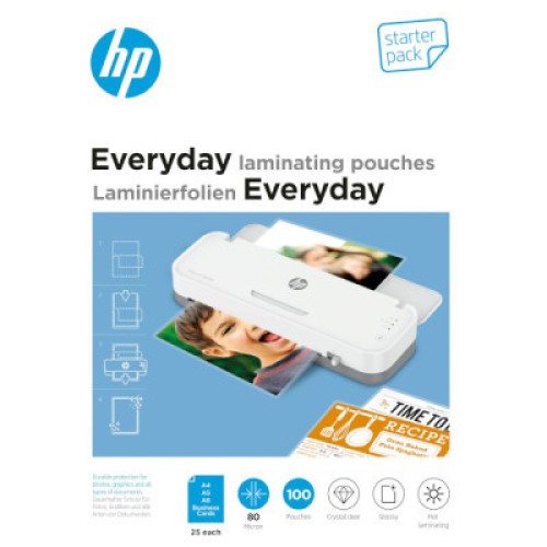 Пленка для ламинирования HP Everyday Laminating Pouches, Starter Set, 80 Mic, 60 x 95, 100 pcs (25 x A (9158) (838144)