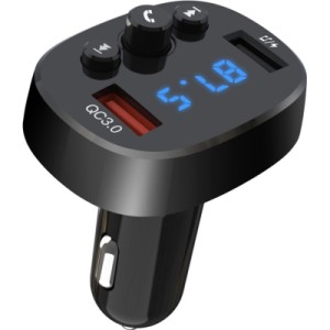 FM модулятор XO XO-BCC03 Car Charger 18W Bluetooth+QC3.0 Quick Charger Black (XO-BCC03)