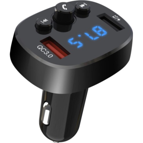 FM модулятор XO XO-BCC03 Car Charger 18W Bluetooth+QC3.0 Quick Charger Black (XO-BCC03)