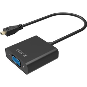 Переходник micro HDMI M to VGA F 0.3m 4K/2K Black Voltronic (YT-C-mcHDMI(M)/VGA(F)-B)