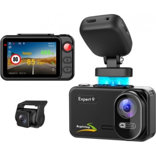 Видеорегистратор Aspiring Expert 9 Speedcam, WI-FI, GPS, 2K, 2 cameras (Aspiring Expert 9 Speedcam, WI-FI, GPS, 2K, 2 cameras)