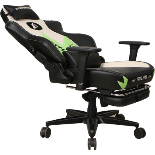 Кресло игровое 1stPlayer Duke Black-White-Green (Duke BlackWhiteGreen)