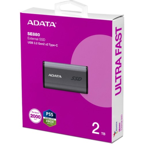 Накопитель SSD USB 3.2 2TB ADATA (AELI-SE880-2TCGY)