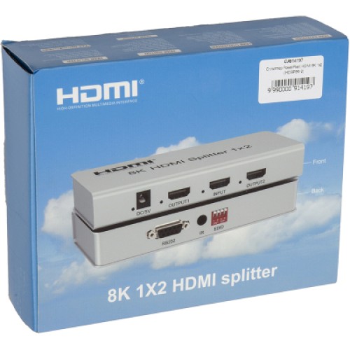 Разветвитель PowerPlant HDMI 8K 1x2 (CA914197)