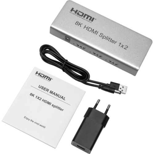 Разветвитель PowerPlant HDMI 8K 1x2 (CA914197)