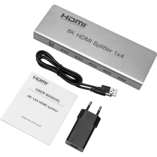 Разветвитель PowerPlant HDMI 8K 1x4 (CA914203)
