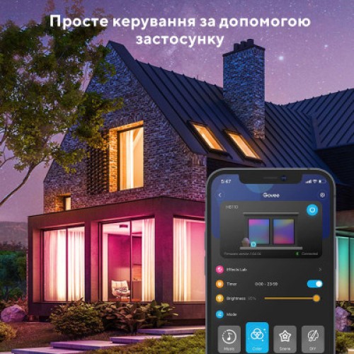 Светодиодная лента Govee RGB Smart Wi-Fi + Bluetooth LED Strip Lights 10м Білий (H61103A1)