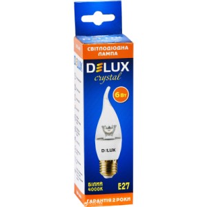 Лампочка Delux BL37B 6 Вт tail 4000K 220В E27 crystal 3шт (90016739)