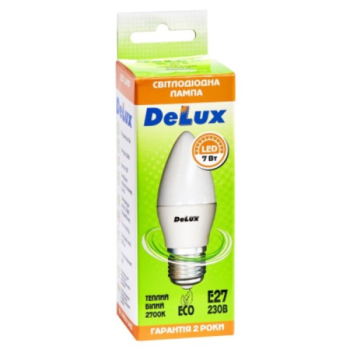 Лампочка Delux BL37B 7Вт 2700K 220В E27 (90004071 90021348)