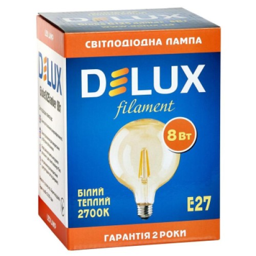 Лампочка Delux Globe G125 8Вт E27 2700К amber filament (90016726)