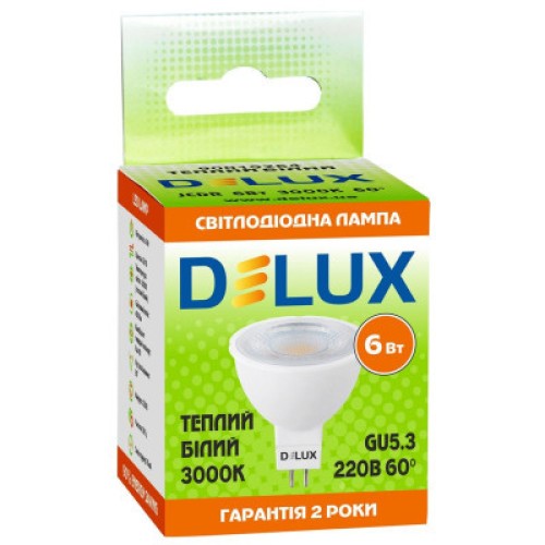 Лампочка Delux JCDR 6Вт 3000K 220В GU5.3 (90019264)