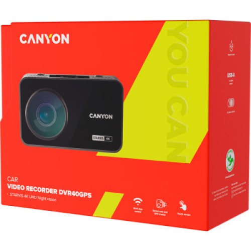 Видеорегистратор Canyon DVR10GPS FullHD 1080p GPS Wi-Fi Black (CND-DVR10GPS)