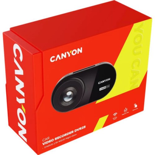 Видеорегистратор Canyon DVR25 WQHD 2.5K 1440p Wi-Fi Black (CND-DVR25)