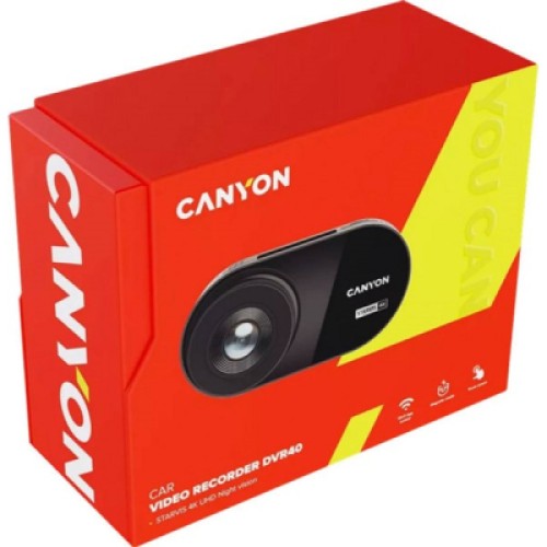 Видеорегистратор Canyon DVR40 UltraHD 4K 2160p Wi-Fi Black (CND-DVR40)