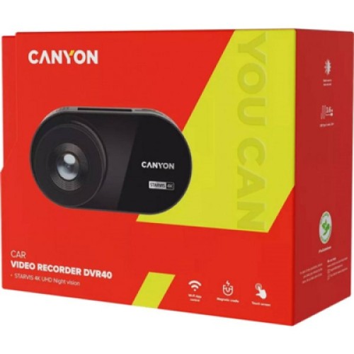 Видеорегистратор Canyon DVR40 UltraHD 4K 2160p Wi-Fi Black (CND-DVR40)