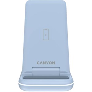 Зарядний пристрій Canyon WS-304 Foldable 3in1 Wireless charger Blue (CNS-WCS304BL)