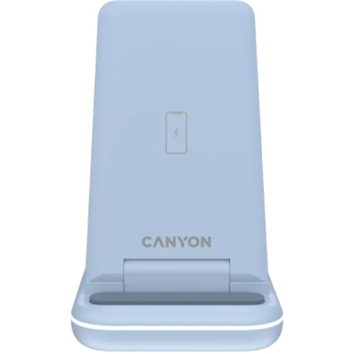 Зарядное устройство Canyon WS-304 Foldable 3in1 Wireless charger Blue (CNS-WCS304BL)