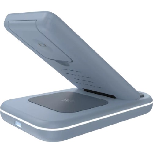 Зарядное устройство Canyon WS-304 Foldable 3in1 Wireless charger Blue (CNS-WCS304BL)
