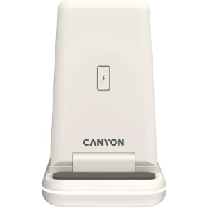 Зарядний пристрій Canyon WS-304 Foldable 3in1 Wireless charger Cosmic Latte (CNS-WCS304CL)