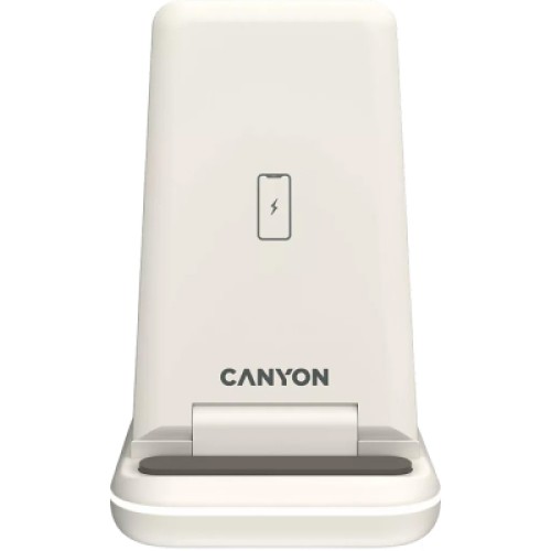 Зарядное устройство Canyon WS-304 Foldable 3in1 Wireless charger Cosmic Latte (CNS-WCS304CL)