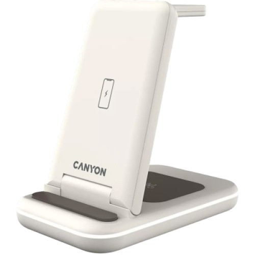 Зарядное устройство Canyon WS-304 Foldable 3in1 Wireless charger Cosmic Latte (CNS-WCS304CL)