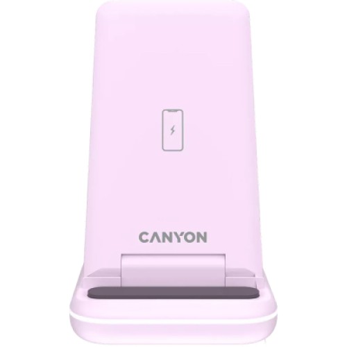 Зарядное устройство Canyon WS-304 Foldable 3in1 Wireless charger Iced Pink (CNS-WCS304IP)