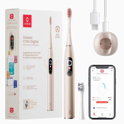 Электрическая зубная щетка Oclean X Pro Digital Electric Toothbrush Champagne Gold (6970810552553)