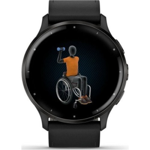Смарт-часы Garmin Venu 3, Black + Slate, Leather, GPS (010-02784-52)