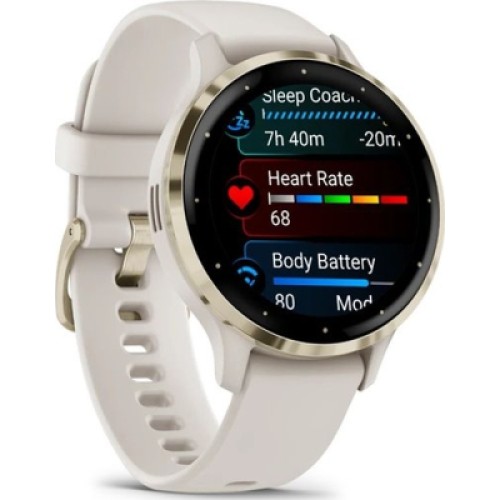 Смарт-годинник Garmin Venu 3S, Ivory + Soft Gold, GPS (010-02785-04)