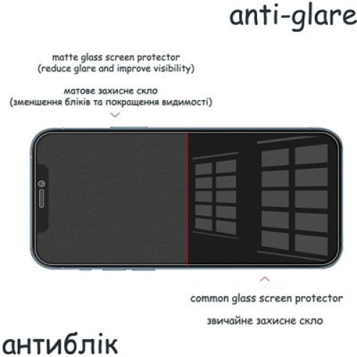 Стекло защитное Drobak Matte Glass A+ Apple iPhone 14 (Black) (292945)