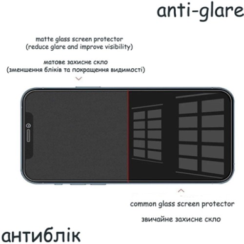 Стекло защитное Drobak Matte Glass A+ Apple iPhone 14 Pro Max (Black) (292947)