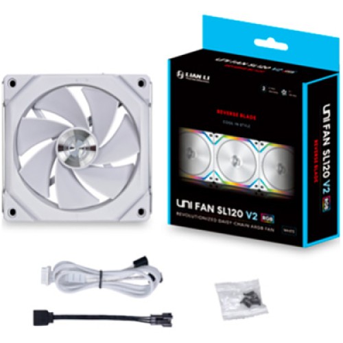 Кулер для корпуса Lian Li SL V2 Reverse, 120mm, Single, White (G99.12RSLV21W.00)