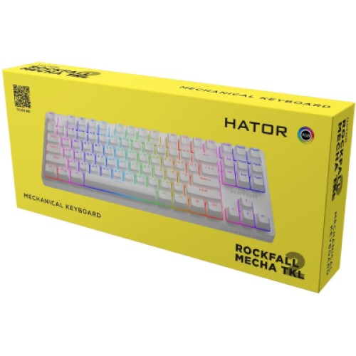 Клавиатура Hator Rockfall 2 Mecha TKL Orange USB White (HTK-521)