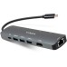 Концентратор Vinga USB-C 3.1 to HDMI+RJ45_1Gbps+3xUSB3.0+SD/TF+PD100W (VHYC8)