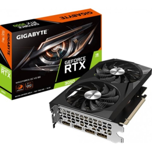 Видеокарта GIGABYTE GeForce RTX3050 8Gb WINDFORCE OC V2 (GV-N3050WF2OCV2-8GD) Видеокарта GIGABYTE GeForce RTX3050 8Gb WINDFORCE OC V2 (GV-N3050WF2OCV2-8GD)