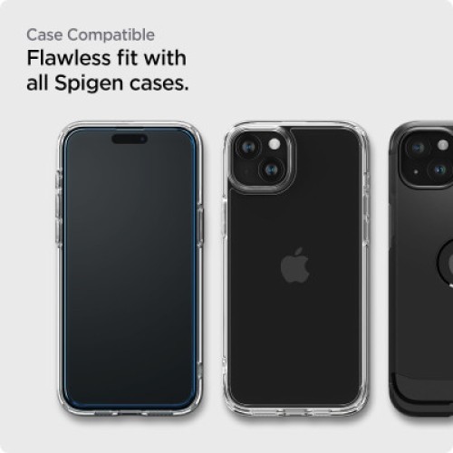 Стекло защитное Spigen Apple iPhone 15 Plus Glas.tR AlignMaster FC Black (2P) (AGL06886)