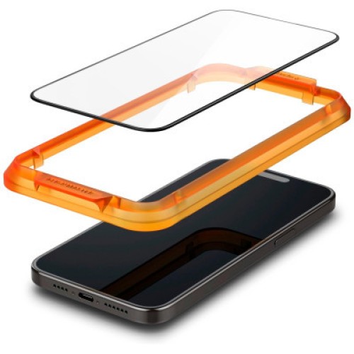 Стекло защитное Spigen Apple iPhone 15 Plus Glas.tR AlignMaster FC Black (2P) (AGL06886)