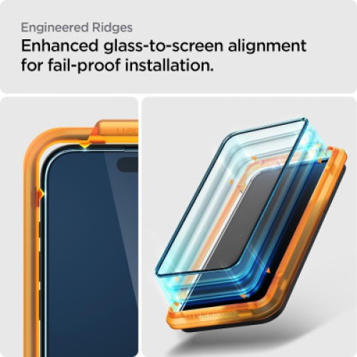 Стекло защитное Spigen Apple iPhone 15 Plus Glas.tR AlignMaster FC Black (2P) (AGL06886)