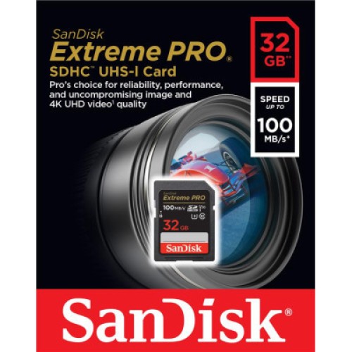 Карта памяти SanDisk 32GB SD class 10 UHS-I U3 V30 Extreme PRO (SDSDXXO-032G-GN4IN)