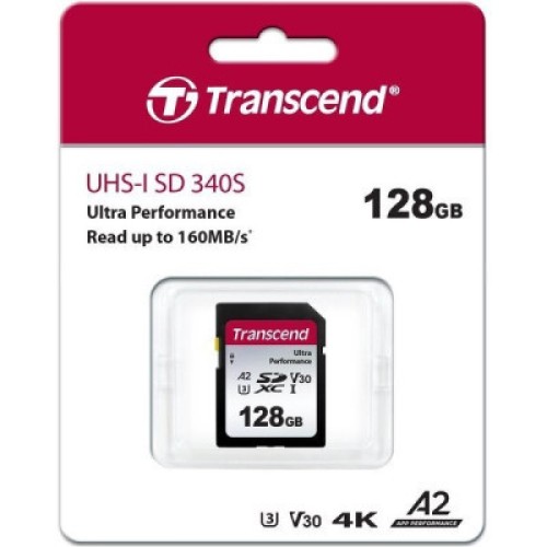 Карта памяти Transcend 128GB SD class 10 UHS-I U3 4K (TS128GSDC340S)