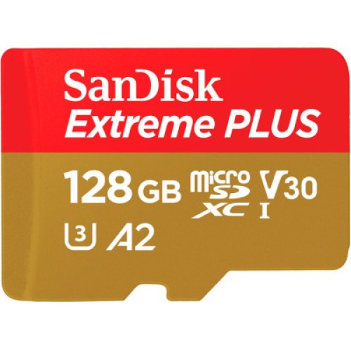 Карта памяти SanDisk 128GB microSD class 10 V30 Extreme PLUS (SDSQXBD-128G-GN6MA)
