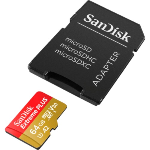 Карта памяти SanDisk 64GB microSD class 10 V30 Extreme PLUS (SDSQXBU-064G-GN6MA)
