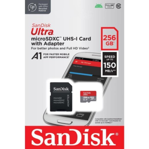 Карта памяти SanDisk 256GB microSDXC class 10 UHS-I Ultra (SDSQUAC-256G-GN6MA)