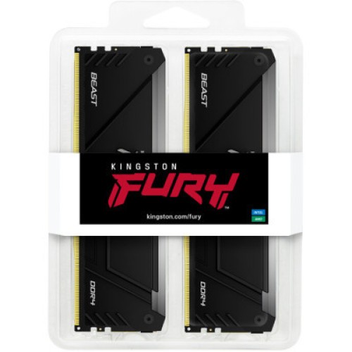 Модуль памяти для компьютера DDR4 16GB (2x8GB) 3733 MHz Beast RGB Kingston Fury (ex.HyperX) (KF437C19BB2AK2/16)