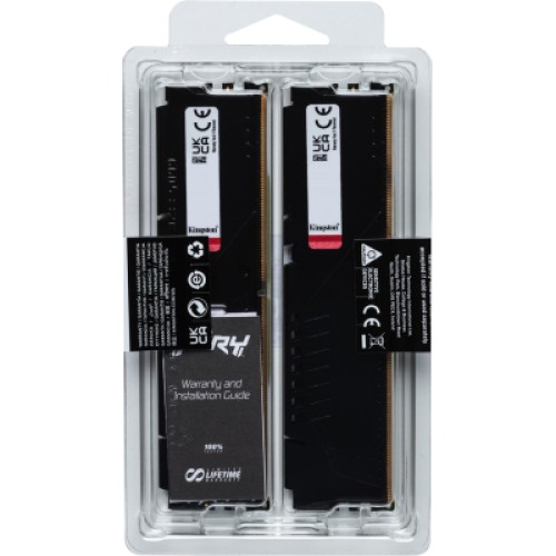 Модуль памяти для компьютера DDR5 16GB (2x8GB) 6000 MHz Beast Black Kingston Fury (ex.HyperX) (KF560C40BBK2-16)