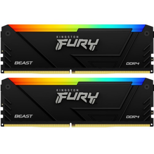 Модуль памяти для компьютера DDR4 32GB (2x16GB) 3733 MHz Beast Black RGB Kingston Fury (ex.HyperX) (KF437C19BB12AK2/32)