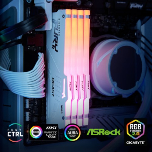 Модуль памяти для компьютера DDR5 32GB 6000 MHz Beast AM5 RGB White Kingston Fury (ex.HyperX) (KF560C36BWEA-32)