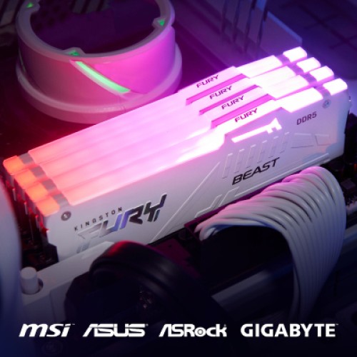 Модуль памяти для компьютера DDR5 32GB 6000 MHz Beast AM5 RGB White Kingston Fury (ex.HyperX) (KF560C36BWEA-32)